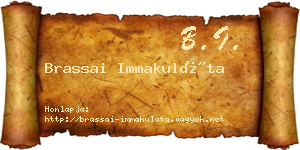 Brassai Immakuláta névjegykártya